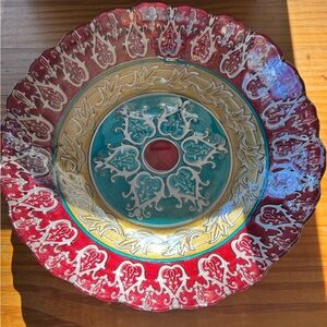 Topkapi Turkish Art Glass Centerpiece Bowl